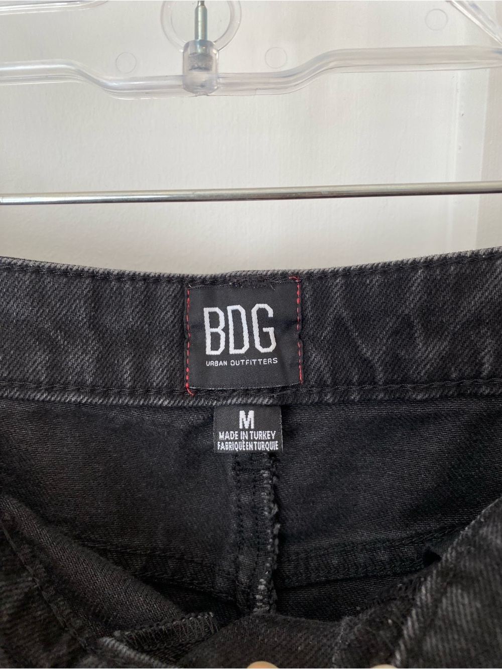 BDG Urban Outfitters Black Button-Fly Distressed Denim Mini Skirt Sz Medium - Picture 3 of 9